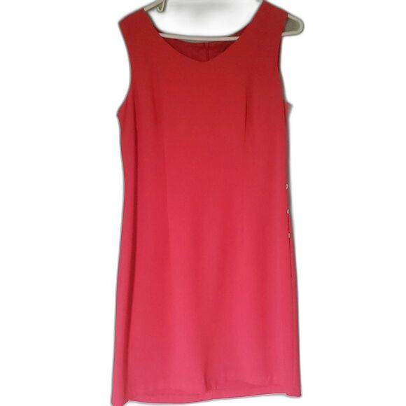 CDC Women's Orange Red Y2K Dress Size 10 Sheath Career Business Elegant - Picture 1 of 6
